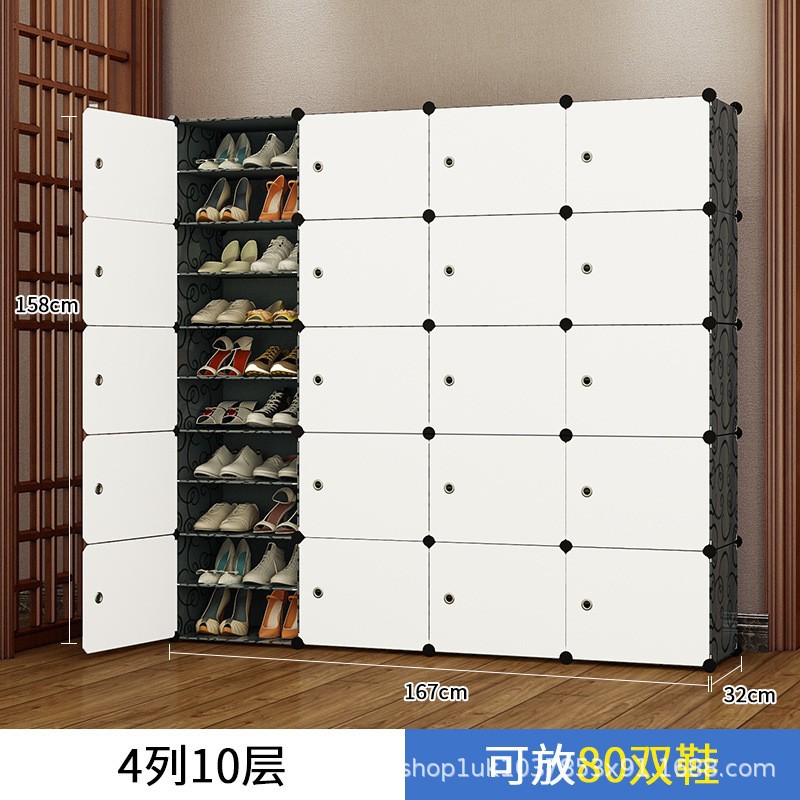 简约组合北欧多层鞋柜收纳家用落地宿舍衣柜置物架鞋架简易门口柜