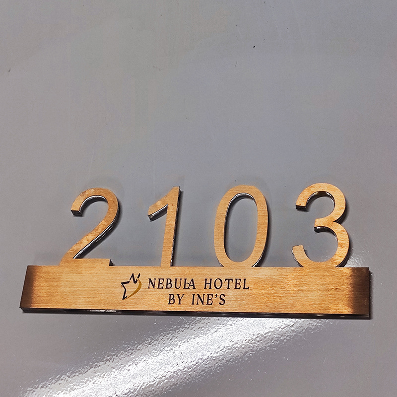 创意轻奢酒店公寓住宅标识牌金属亚克力拉丝玫瑰门牌镂空制作商用