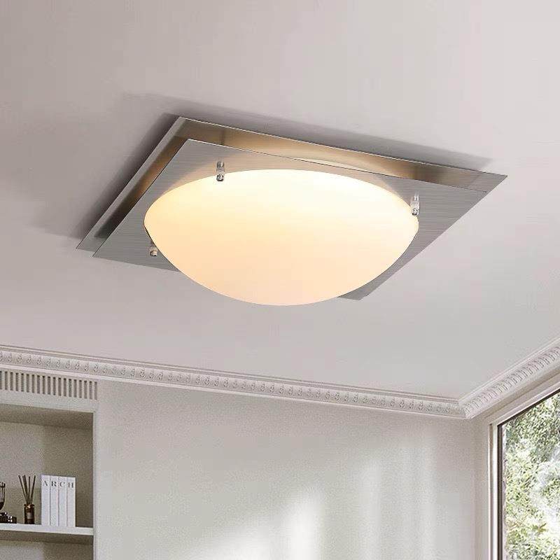 主卧室房间灯法式中古书房灯创意设计感复古灯具玻璃奶油风吸顶灯