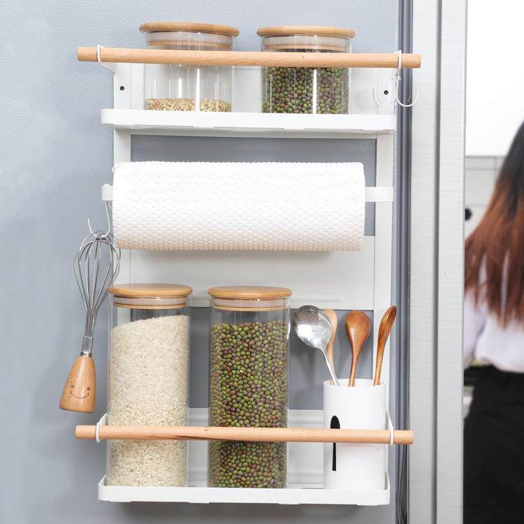 日式冰箱磁吸置物架侧面收纳架壁挂式多层侧边磁铁冰箱侧壁挂架