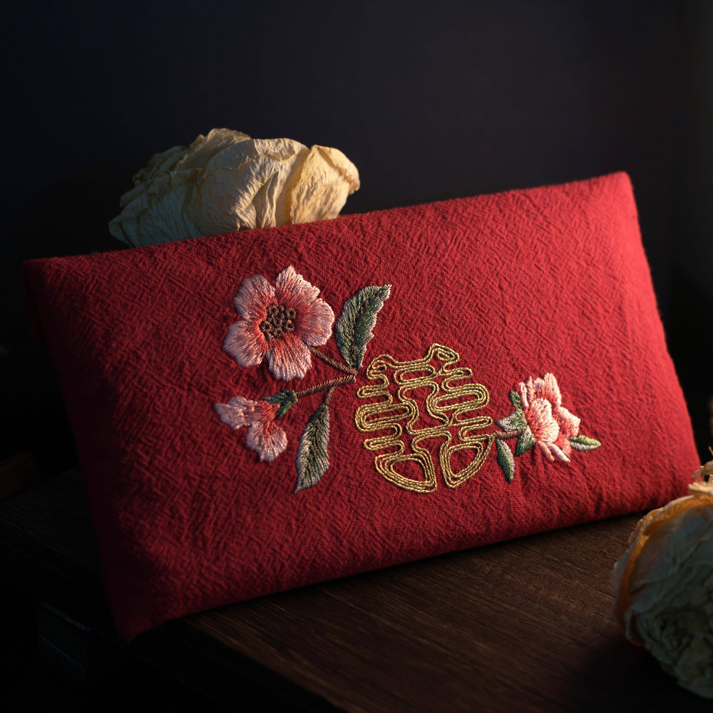 红包结婚专用利是封随份子喜包囍事布艺刺绣万元婚庆改口费婚礼