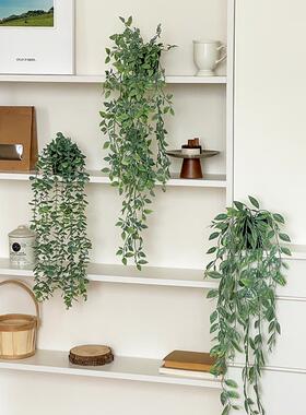 彷真绿色植物垂吊植物摆件创意客厅墙上桌面家居装饰品房间改造小