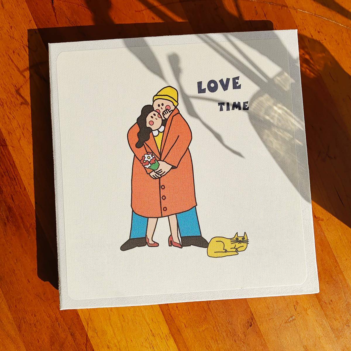 情侣相册 恋爱纪念册 大容量DIY自粘贴覆膜式相册 可书写节日礼物