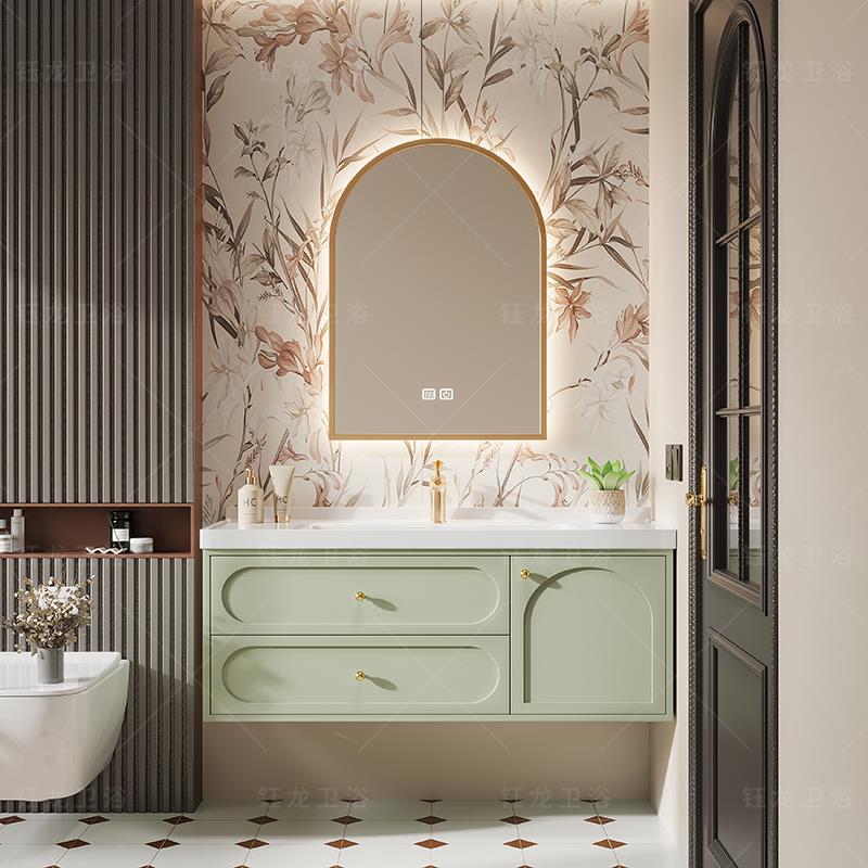 40进深陶瓷一体盆浴室柜组合超窄40cm小户型洗手盆柜洗脸盆洗漱台