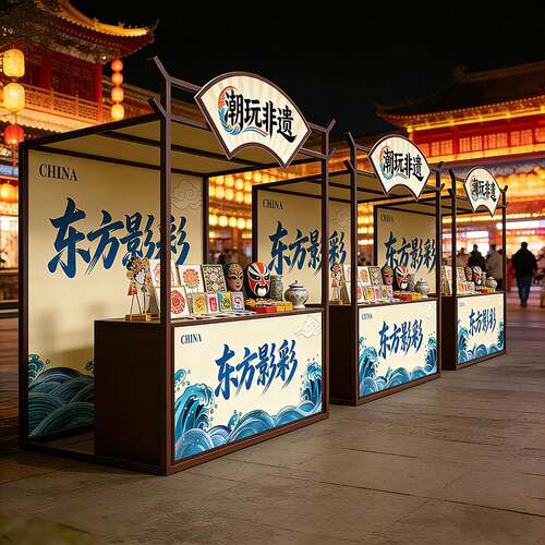 风景区美食街摊位架夜市摆摊架大型古风市集活动棚架可拆卸促销架