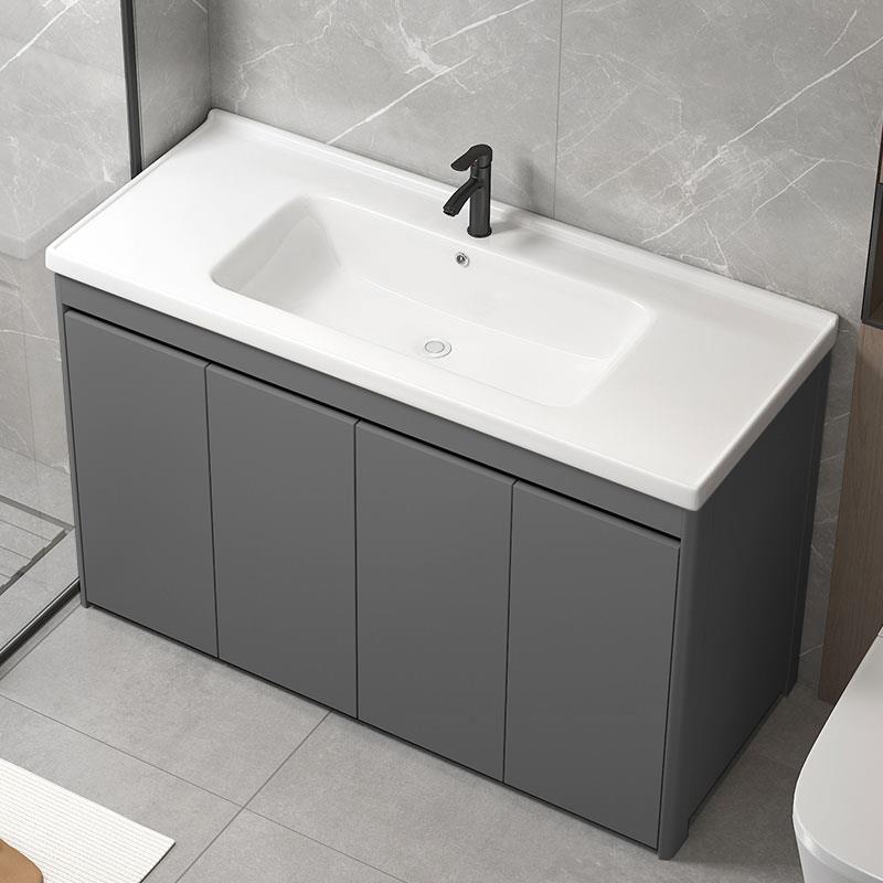 防水落地式洗手洗脸盆柜组合阳台蜂窝铝浴室柜卫生间1米2洗漱台池