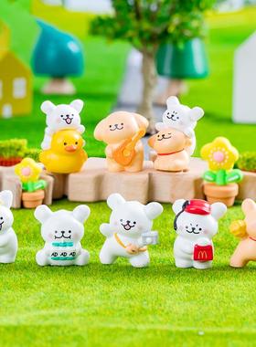 可爱线 线条小狗迷你公仔马尔济斯修狗周边桌面装饰DIY树脂小摆件