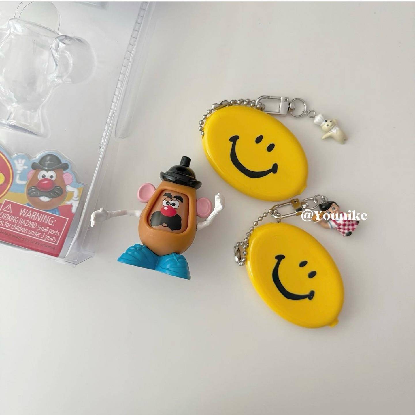 韩系ins好心情笑脸创意个性零钱包迷你可爱创意个性钥匙扣包挂件
