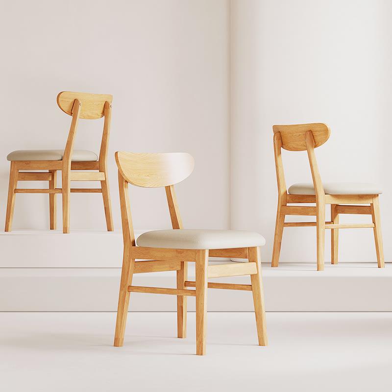 北欧实木餐椅家用简约原木色橡木椅子会议餐厅吃饭酒店名宿餐桌椅