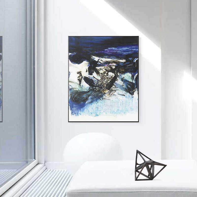 赵无极卧室床头装饰画客厅欧式挂画现代简约抽象美式有框画