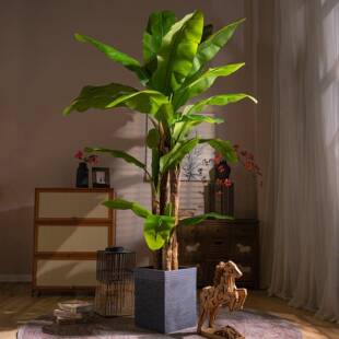 高档超大型仿真绿植阔叶芭蕉树室内仿生热带植物造景假树装饰摆件