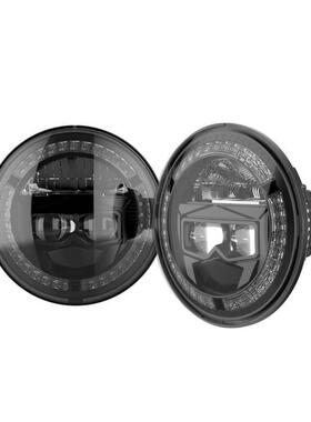 86W远近光LED7寸汽车工作灯白光带黄光日行灯12V圆形工作灯