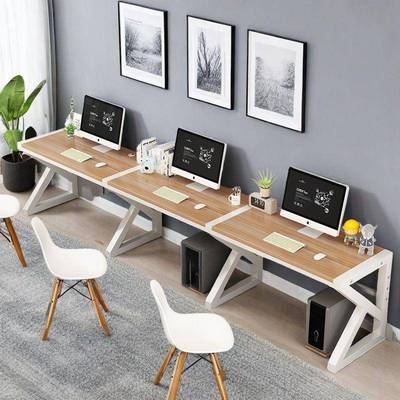 双人位写字桌学生家用三人书桌办公桌工位桌子三连座电脑桌三人位