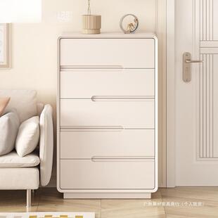 卧室床尾置物柜简约小柜子五斗橱奶油风五斗柜客厅实木储物抽屉柜
