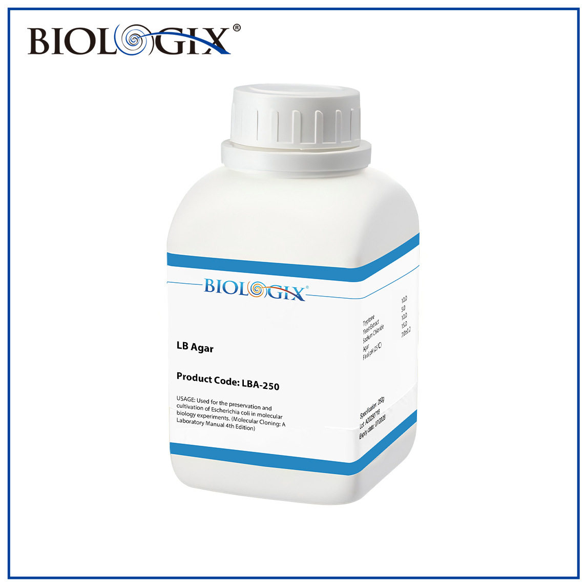 LBA-250 巴罗克LB琼脂用于细菌培养瓶装干粉PH7.0250g/瓶