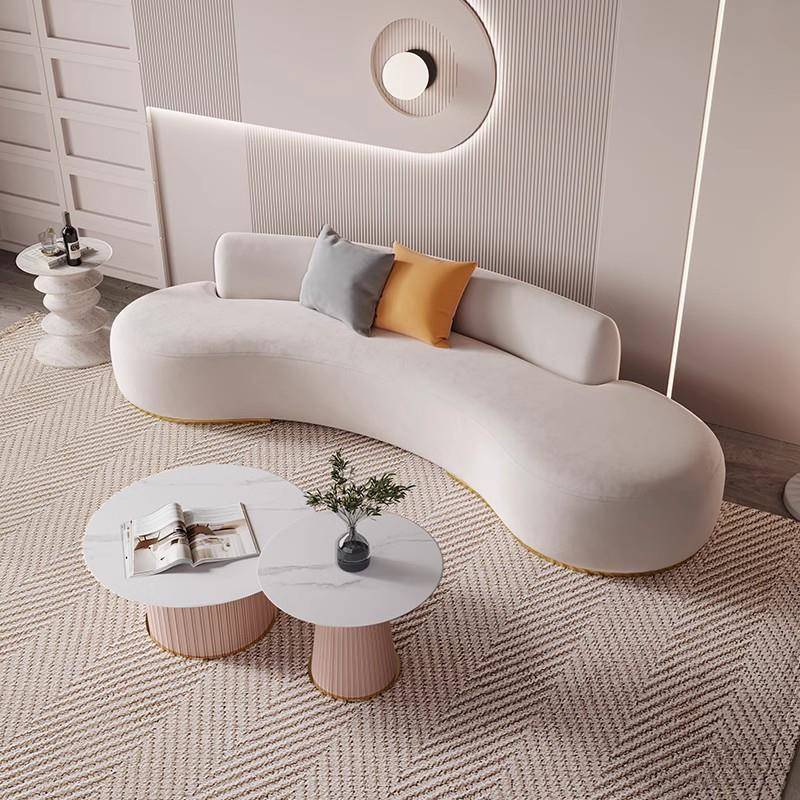 北欧设计师弧形沙发客厅小户型现代简约网红服装店布艺休息组合