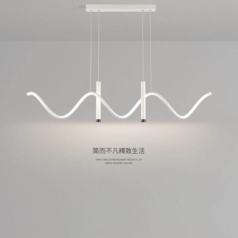 创意led餐厅吊灯简约现代客厅餐桌饭厅吧台灯极简北欧艺术长条灯