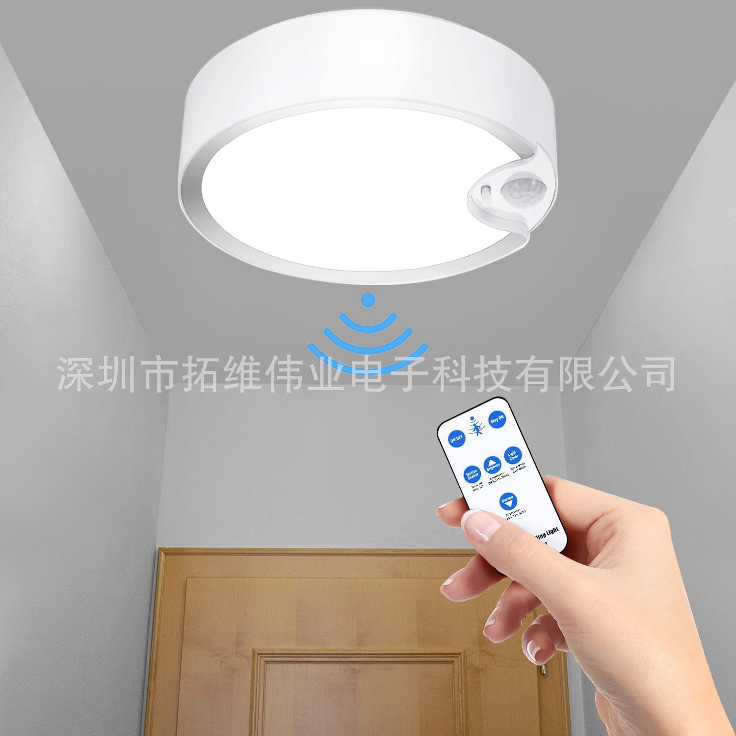 天花灯无线遥控圆型客厅卧室走廊过道双色变光北欧简约智能吸顶灯