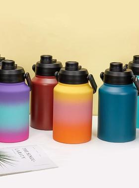 户外304不锈钢大容量太空壶64oz露营保温冰桶128oz便携保温壶