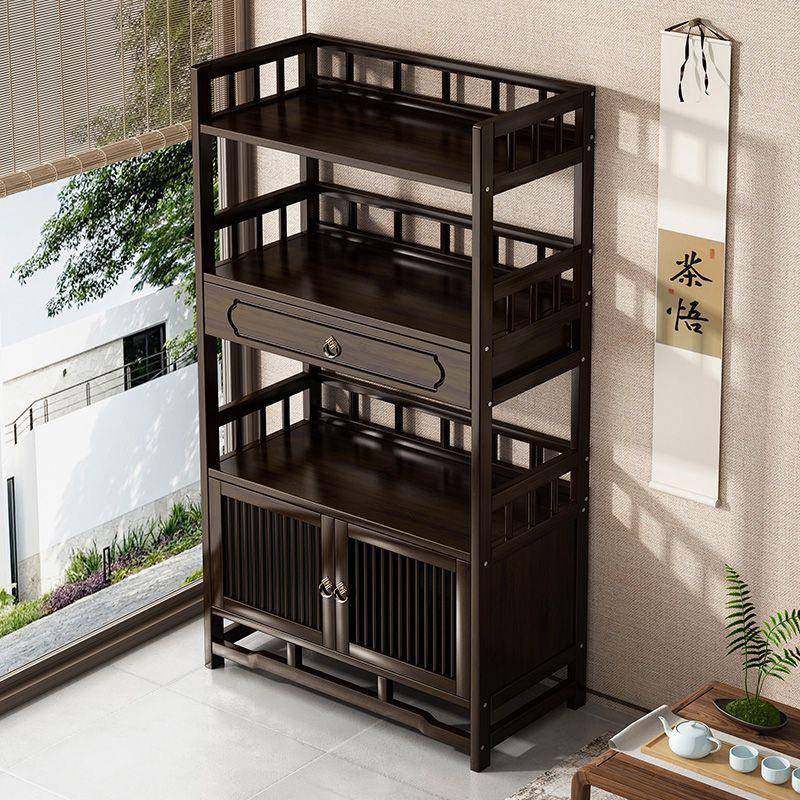家用新中式茶柜置物架茶台桌边柜茶具收纳柜紫砂壶茶具收纳茶水柜