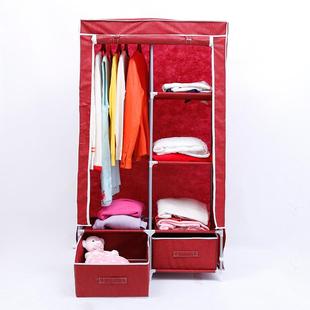 简易衣柜直销布艺无放布衣橱组装铁架钢管加固简约衣柜现代