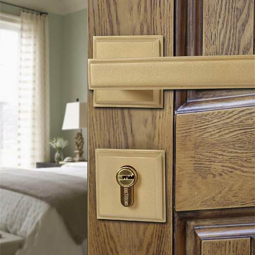 门锁室内新中式木门把手通用型美式静音卧室房门锁黄古铜锁家用