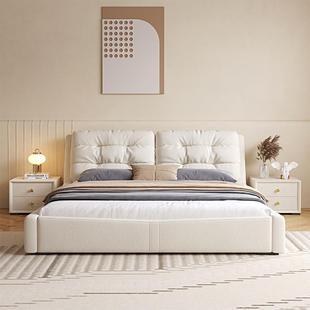 现代简约轻奢科技布艺床2023年新款 奶油风软包床1.5m主卧双人床