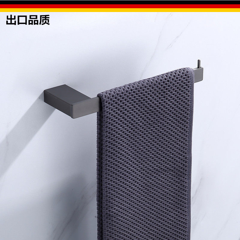 出口德国枪灰色毛巾环浴室毛巾挂不锈钢毛巾杆卫生间擦手毛巾架子