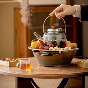 围炉煮茶一套家用室内电陶炉烤茶罐罐茶煮茶器玻璃茶壶泡茶煮茶炉