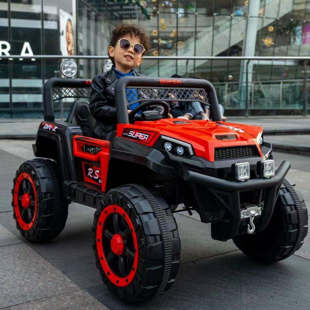 新款儿童电动汽车带遥控四驱动越野车可坐人宝宝汽车小孩玩具车