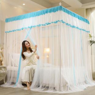 CB#新款三开门落地式防尘顶蚊帐落地式方形宫廷1.51.8米床双人单