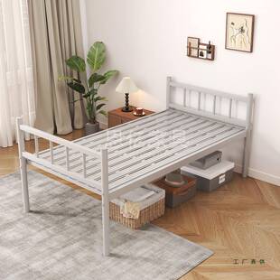 铁艺单人加高腿1米2铁架床出租屋宿舍老式双人高脚床离地高60公分