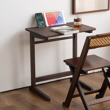 胡桃木电脑桌床边沙发学习小桌子家用学生宿舍懒人实木整装简易几