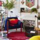 北欧客厅布艺椅子写意空间RUCHE设计师休闲单人椅实木创意沙发椅
