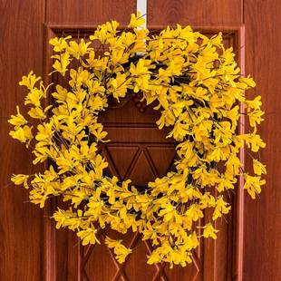 现货仿真迎春花花环春季花环人造花环家居装饰门环