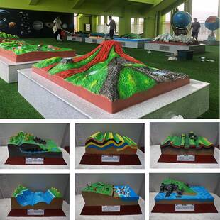 地理园地形地貌教学模型火山长城地震海岸等高线学校地理科普知识