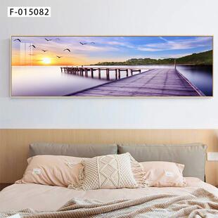 黄昏晚霞卧室床头挂画样板房风景艺术壁画现代简约宾馆酒店装饰画