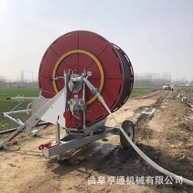 出口西非喷灌机75-300卷盘式水涡轮农用经济作物灌溉设备