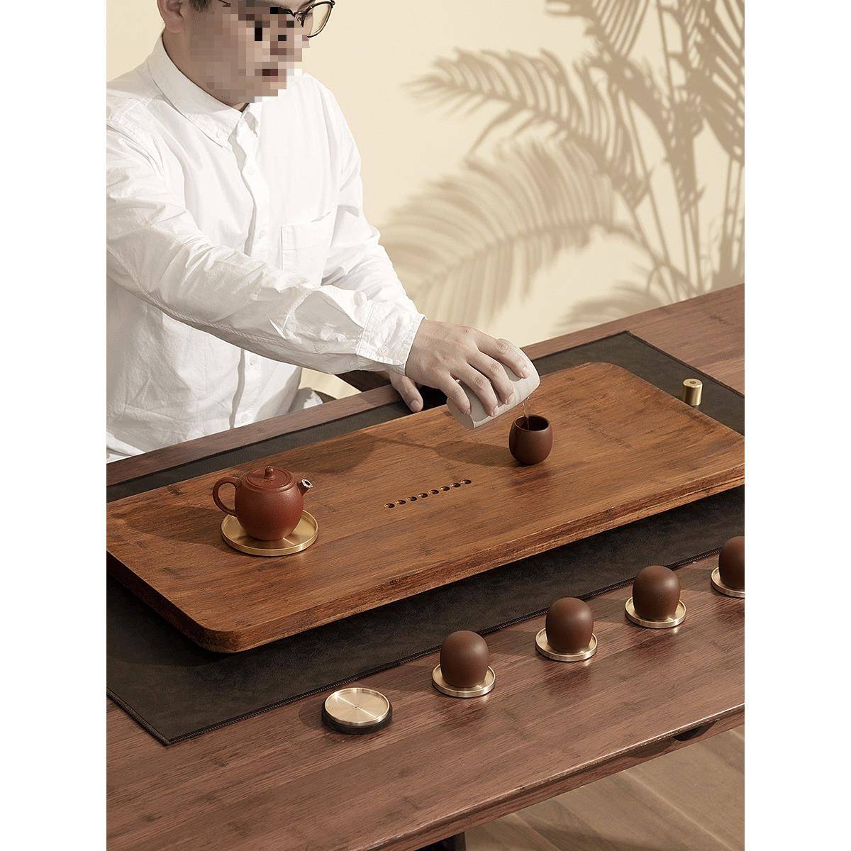 实木茶盘家用排水式轻奢现代日式简约茶具盘干泡小型茶海新品