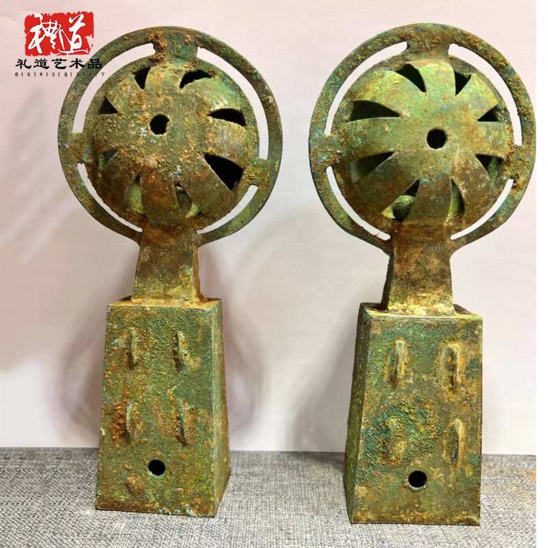 仿古做旧青铜器西周车器銮铃摆件古代马车装饰配件影视道具博物馆