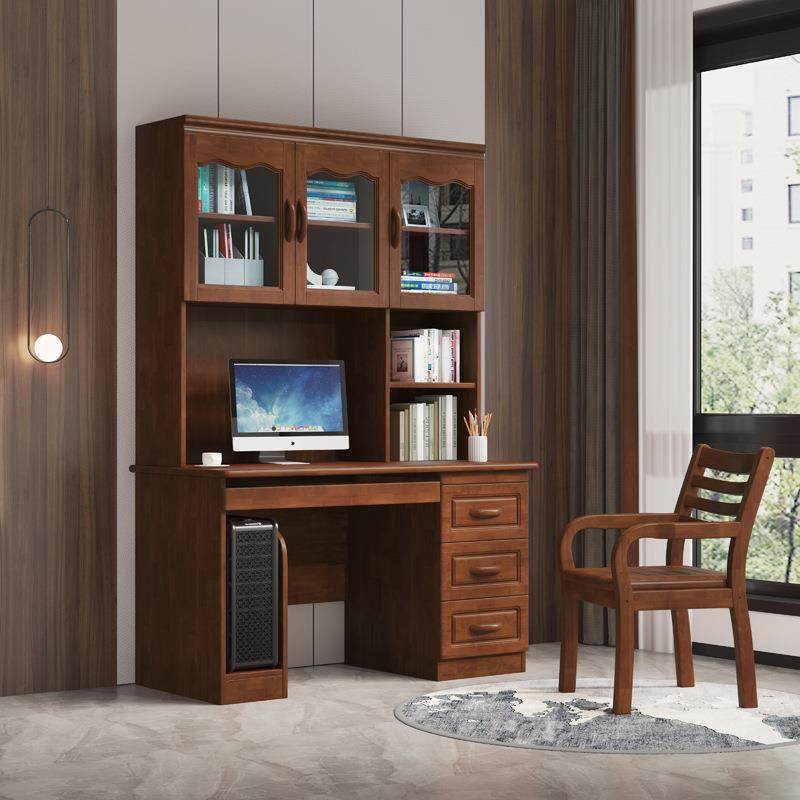 实木书桌小孩房电脑桌带书柜连体组合现代简约书架橡胶木直角书桌,电子元器件市场,其它元器件,淘宝优惠券,粉丝福利购,淘宝优惠卷
