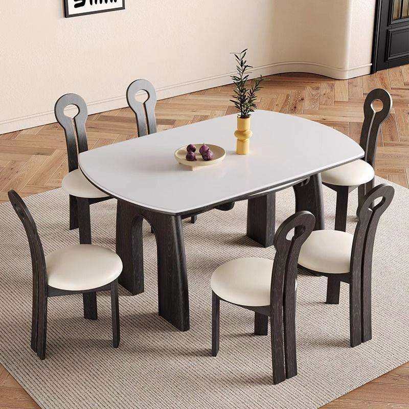 美式复古伸缩岩板餐桌白色家用小户型意式轻奢设计师圆形实木餐桌,电子元器件市场,其它元器件,淘宝优惠券,粉丝福利购,淘宝优惠卷