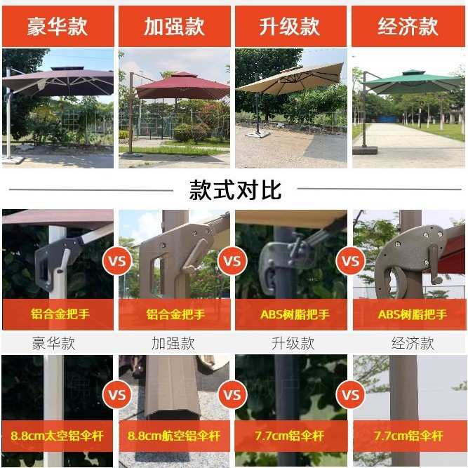 户外庭院遮阳伞别墅商业侧立伞大型太阳伞大理石水箱方形罗马