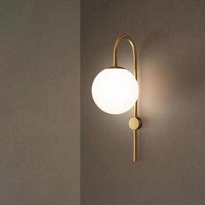 北欧卧室壁灯床头灯个性魔豆玻璃墙壁灯创意过道楼梯客厅全铜壁灯