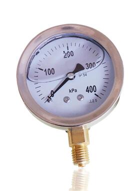 供耐震千帕表充油微压膜盒表不锈钢压力表径向油压表YBN60400KP