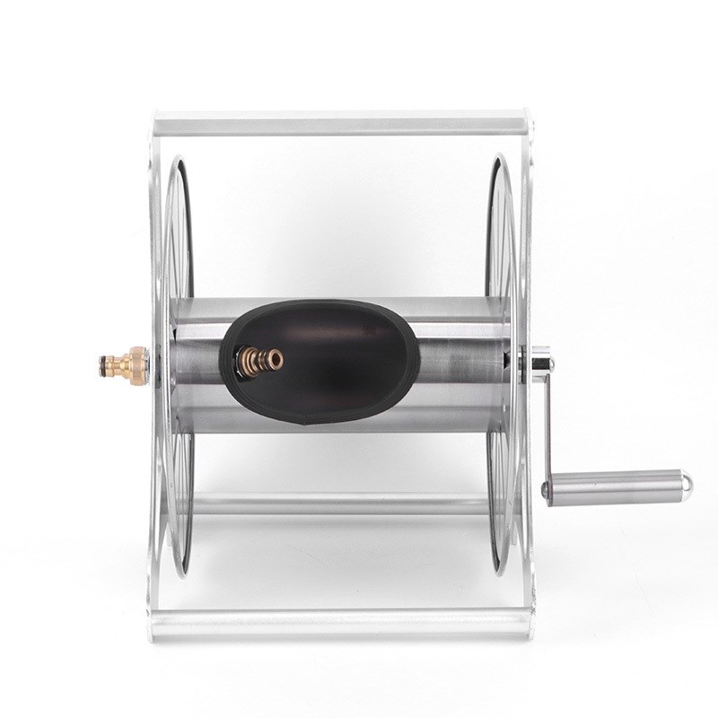 园艺水管收纳架不锈钢浇花洗车挂式自动卷管器农家用水管车架