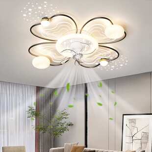 客厅灯主灯奶油风2025年新款灯具现代简约大气卧室吸顶摇头风扇灯