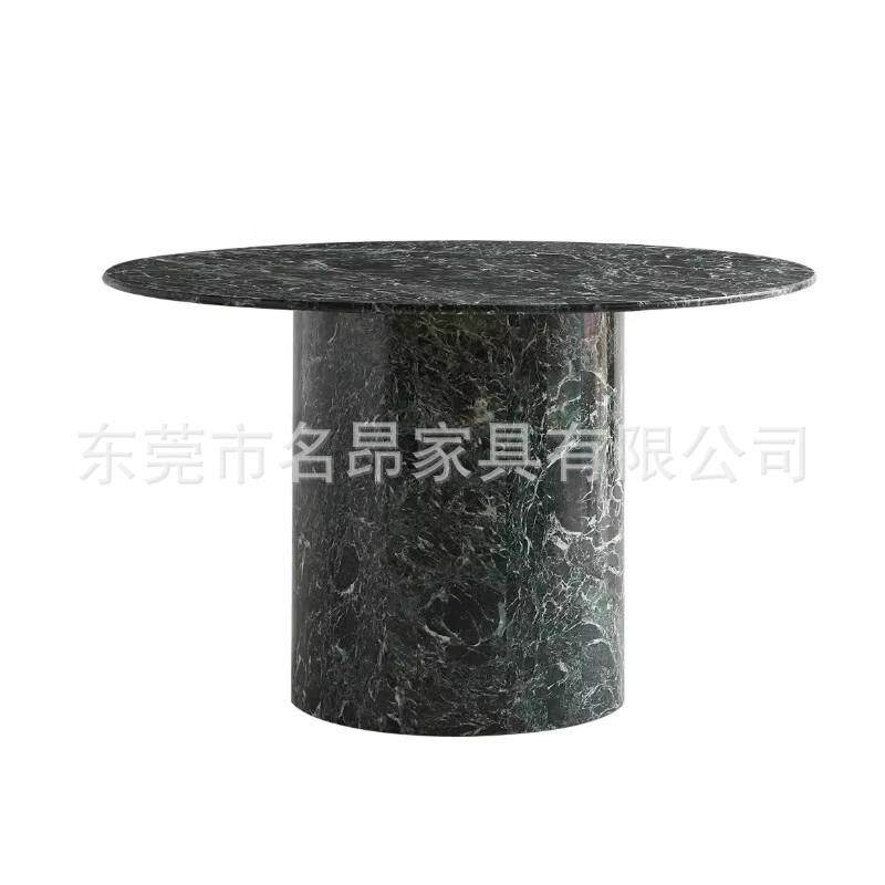 意大利天然大理石餐桌圆形简约现代家用圆桌小户型创意圆餐桌