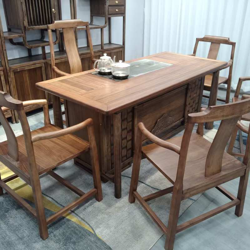 古典中式茶台实木茶桌椅组合门店办公家用泡茶工夫茶几茶台椅全套
