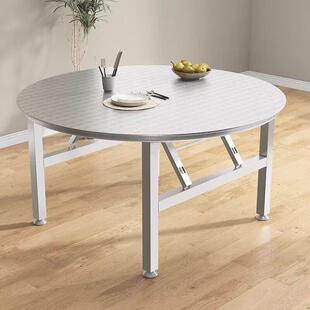 厂家直销现货直发户外流水席夜市烧烤摆摊桌子不锈钢可折叠圆桌子